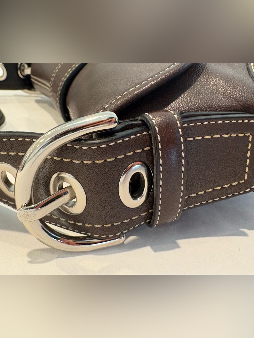 Coach SoHo Brown Leather Shoulder Bag (F10188) with Matching ID Card Holder - Picture 6 of 12